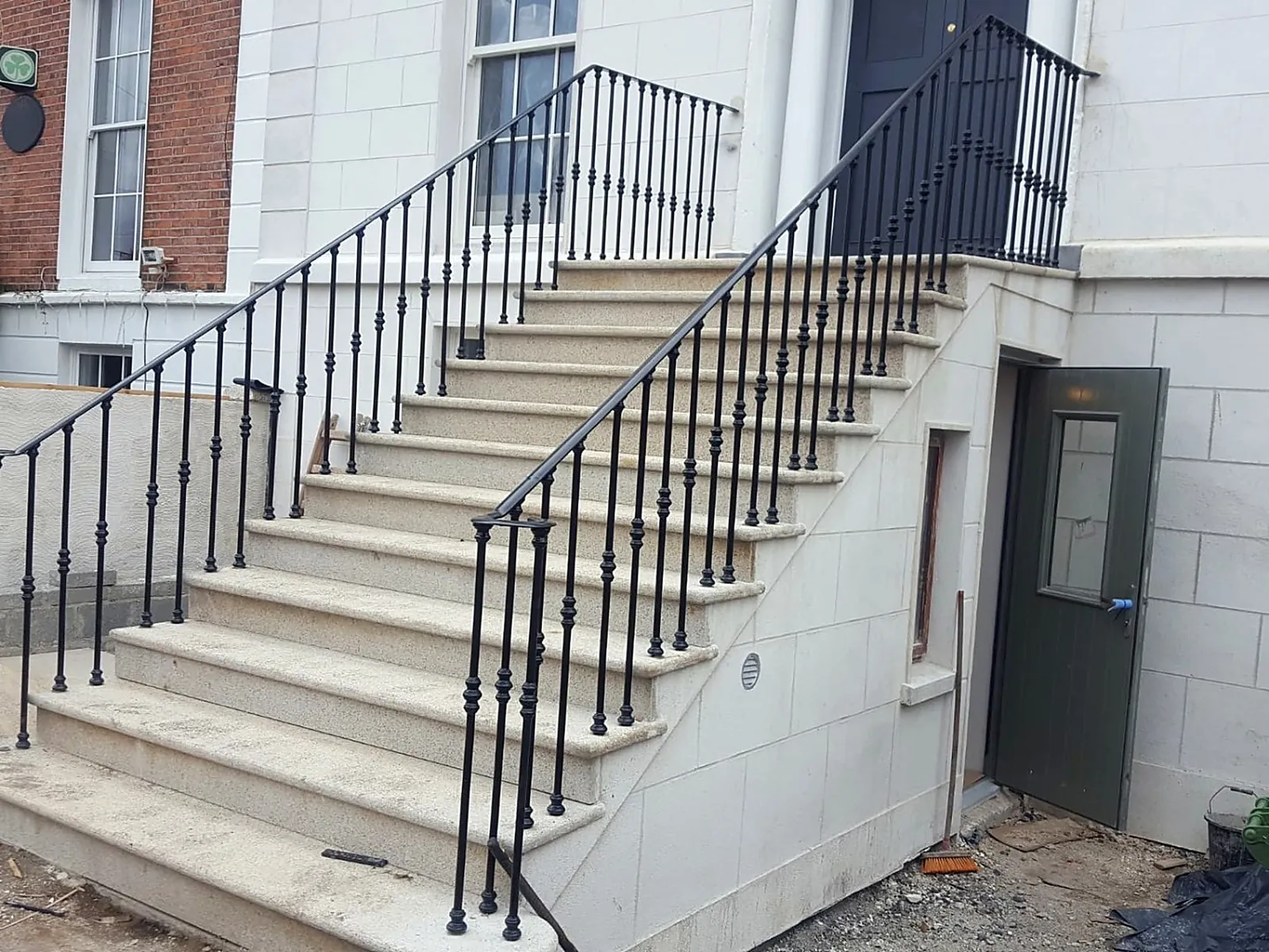 Granite Steps Balustrade and Handrail, steel fabrication project in Rathmines, Dublin 6 by Churchtown Steel Engineering Dublin