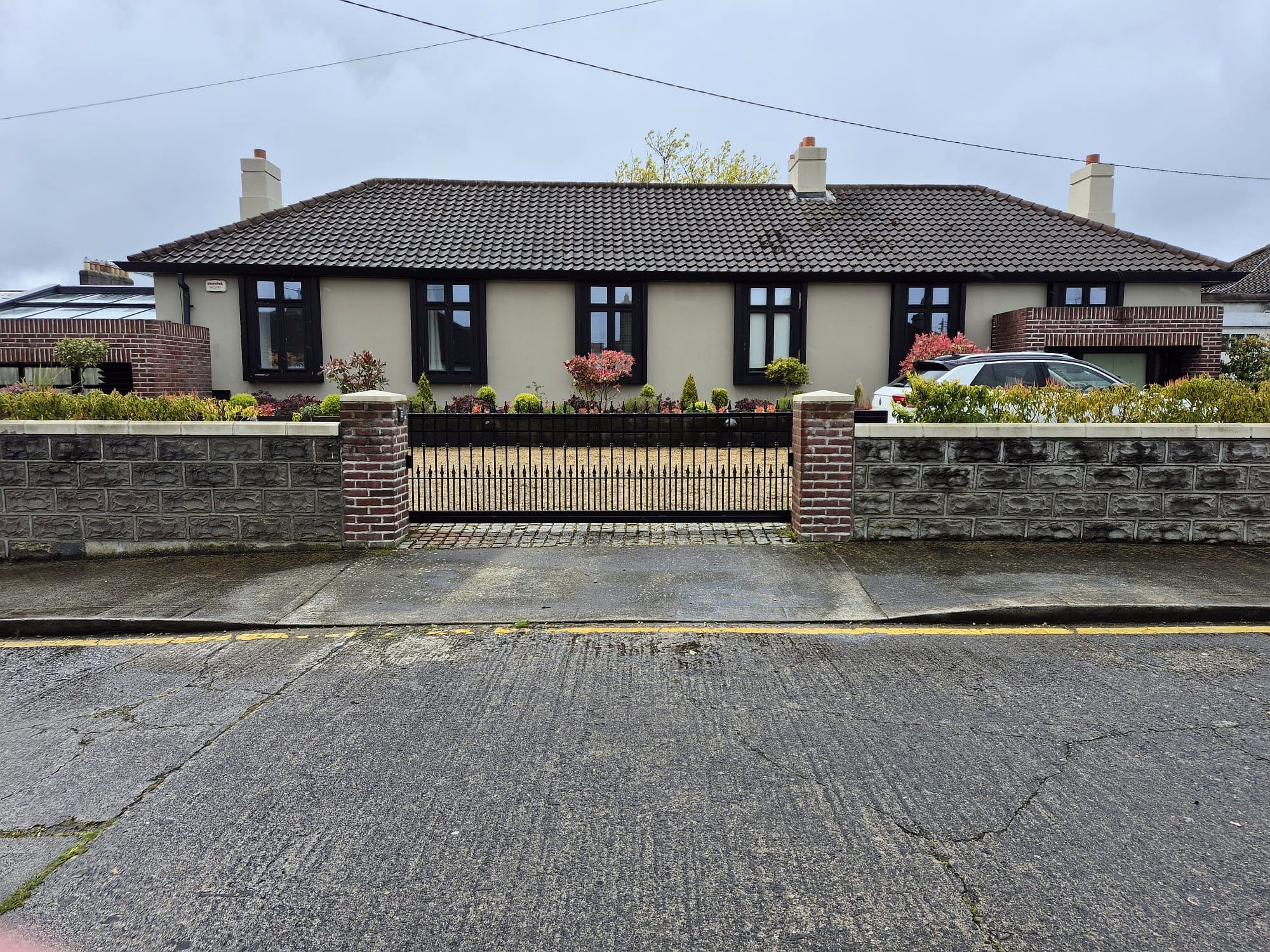 Spear Top Sliding Driveway Gate, steel fabrication project in Clontarf, Dublin 3 by Churchtown Steel Engineering Dublin