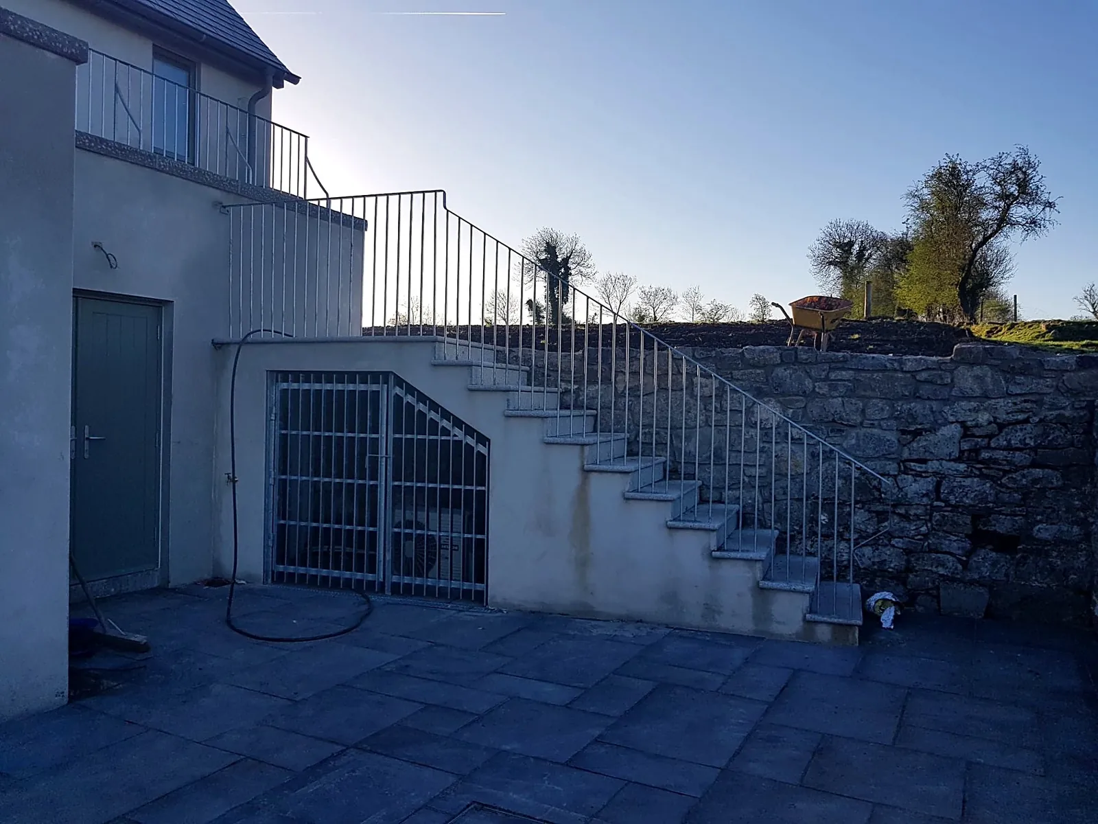 Galvanised External Steps and Railings, steel fabrication project in Rathcoole, Co. Dublin by Churchtown Steel Engineering Dublin