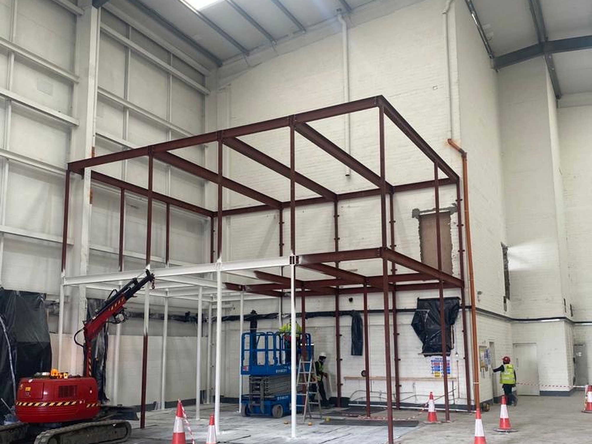 Internal Steel Mezzanine Frame, steel fabrication project in Ballymount, Dublin 12 by Churchtown Steel Engineering Dublin