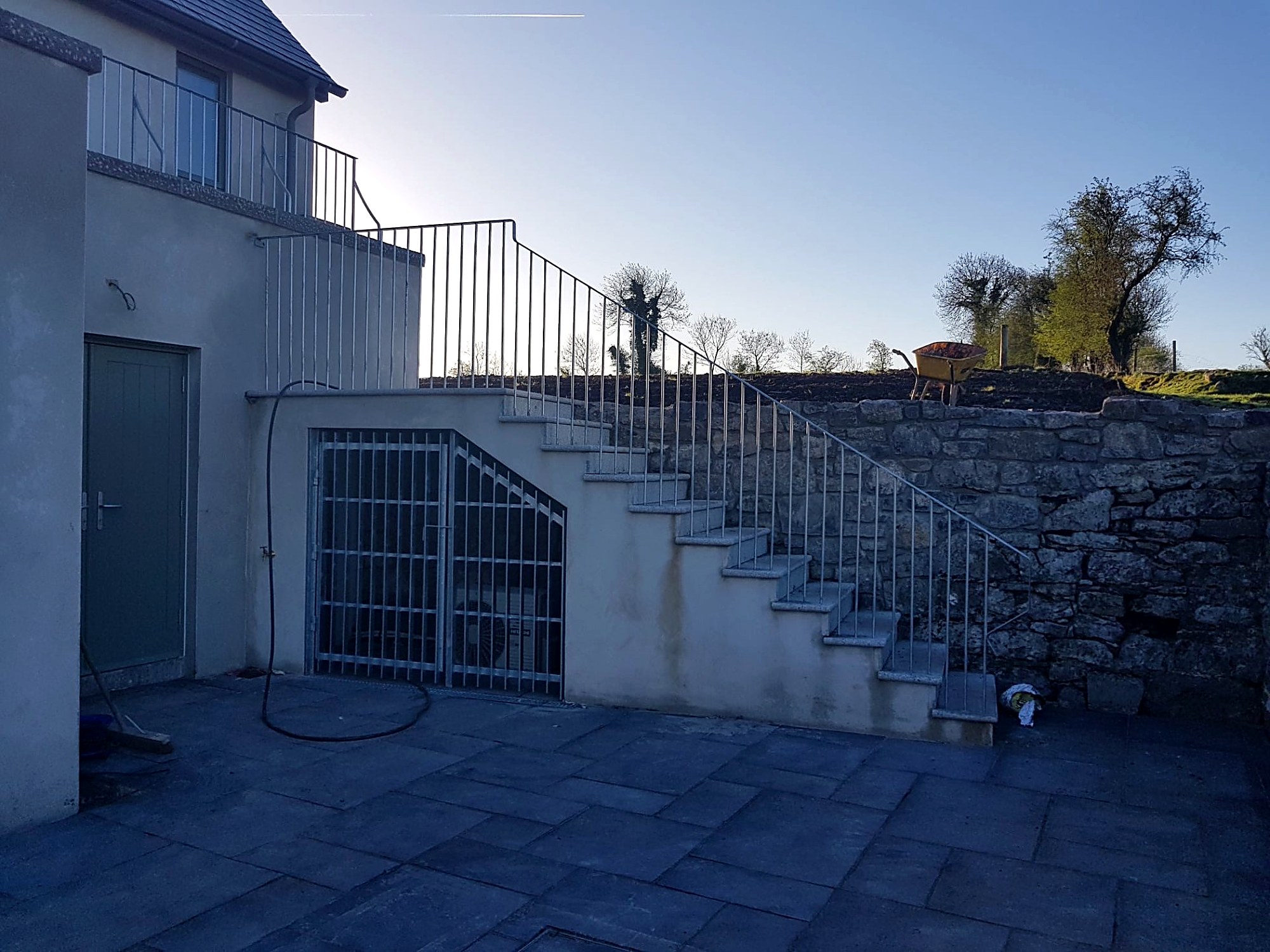 Galvanised External Steps and Railings, steel fabrication project in Rathcoole, Co. Dublin by Churchtown Steel Engineering Dublin