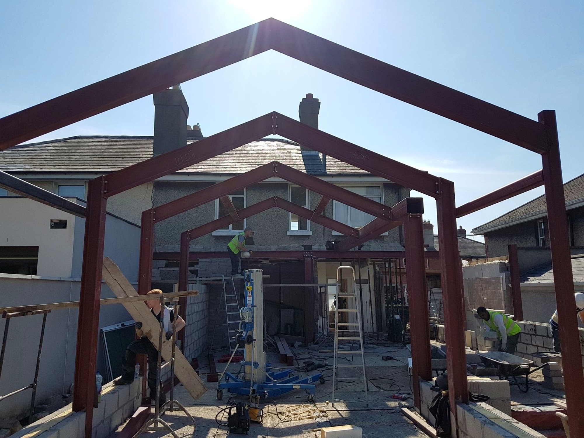 House Extension Steelwork, steel fabrication project in Churchtown, Dublin 14 by Churchtown Steel Engineering Dublin
